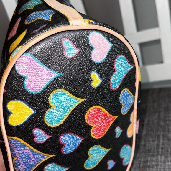 Vintage Dooney & Bourke Y2K Crayon Hearts Satchel Bag rainbow 🌈 zipper - Picture 10 of 15